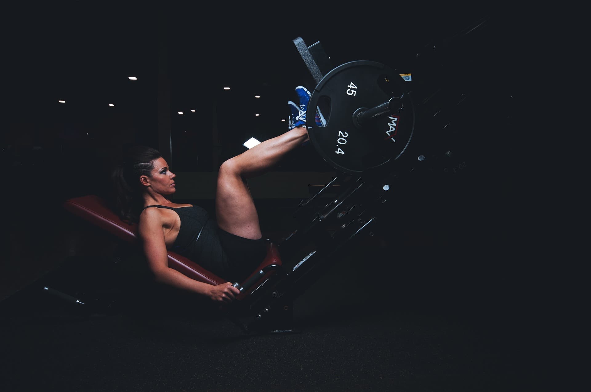 Man exercising at the gym